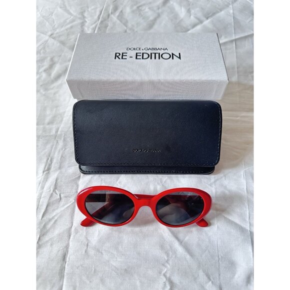 Dolce & Gabbana Oval Sunglasses Red Re-Edition - Picture 2 of 8